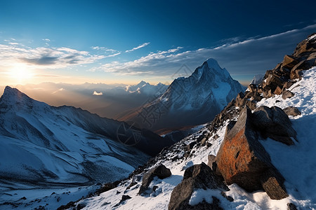 美丽的雪山风景图片