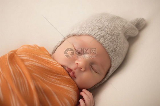 婴儿睡觉的肖像图片