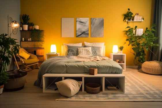 极简家居的卧室空间图片