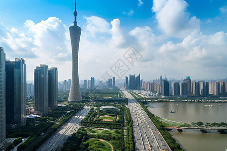 现代城市建筑风光高塔建筑背景图片