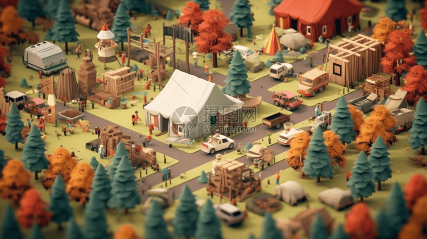 森林里的社区小屋图片