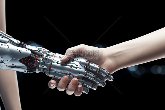 与机器人的握手图片