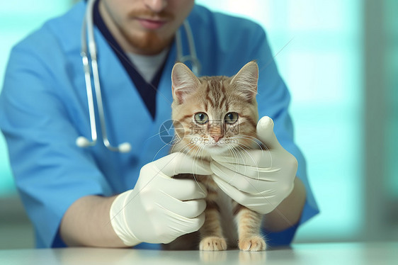 检查猫咪的医生图片