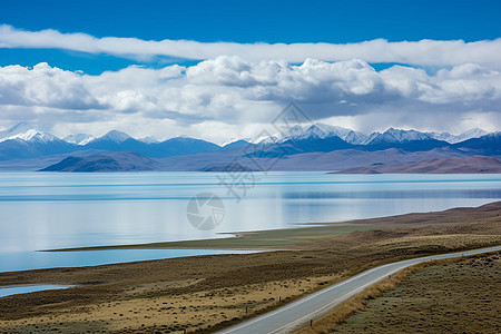 蓝天下的湖水蓝天下的湖泊背景