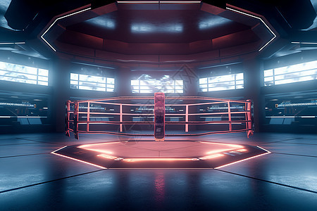拳击馆的格斗台背景图片