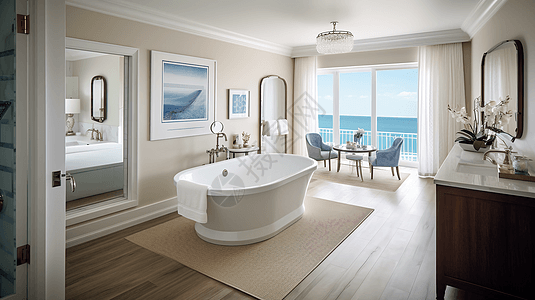 精致舒服的浴室高清图片