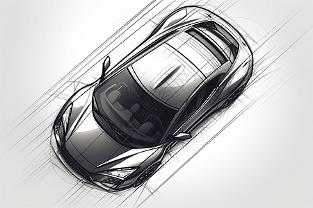 黑色汽车的车顶设计图背景图片
