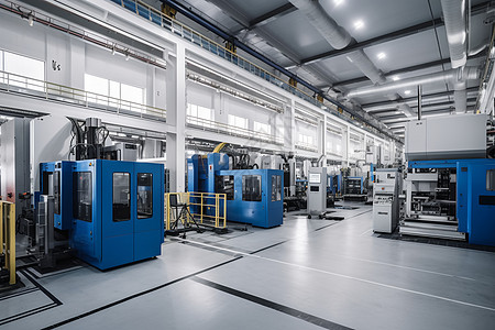 蓝色工业现代工厂机械设备背景