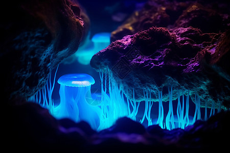 海底会发光的植物图片