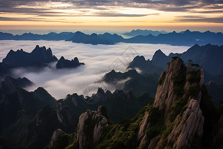 美如仙境云海景观背景图片