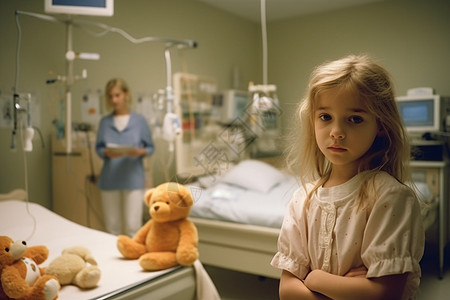 医务人员儿科病房中的患儿背景