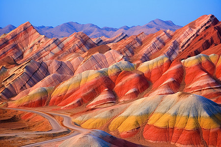 彩色的山坡丘陵背景图片