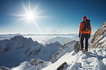 雪山攀登雪山登顶背景