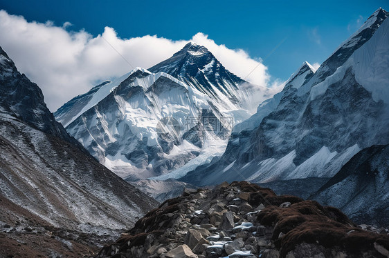 美丽的高山雪原图片