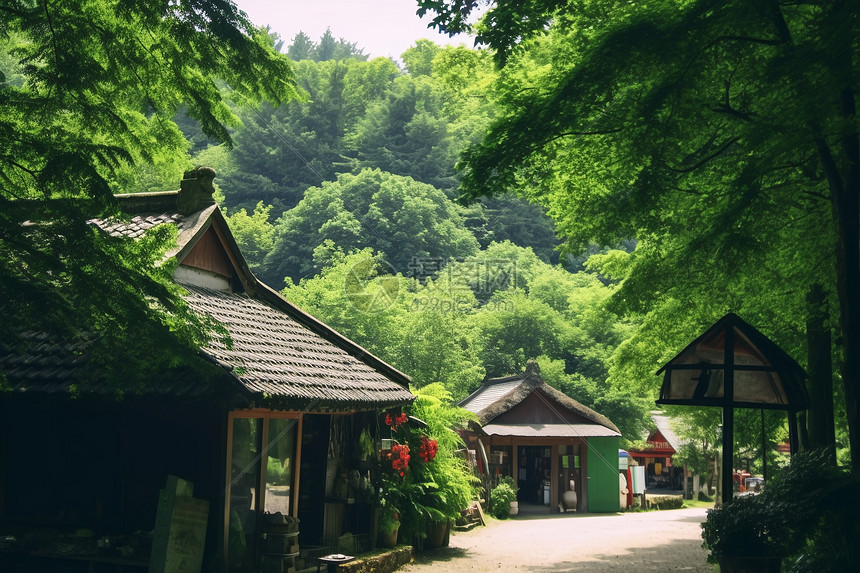 夏天房屋农舍图片