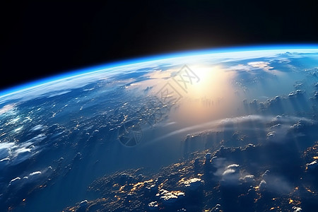 太空中看到的地球大气层图片