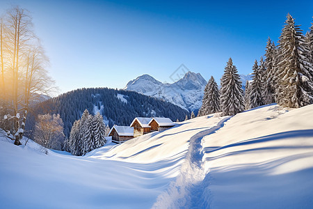 连绵的雪山图片