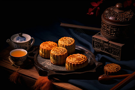 中秋节美味月饼图片