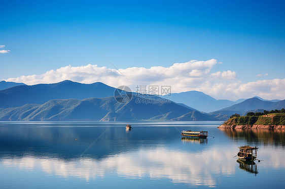 湖边景色图片