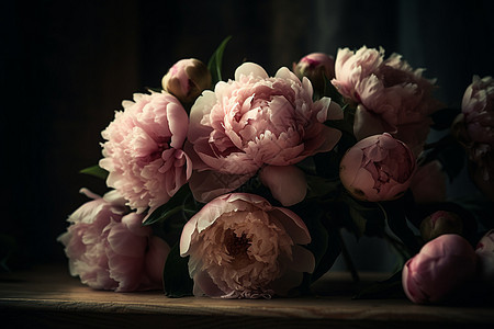 桌子上的一束美丽的花图片
