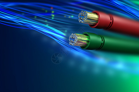 绿色信息光纤信号线展示背景