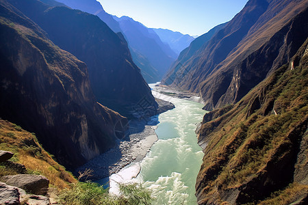 山间峡谷河流图片