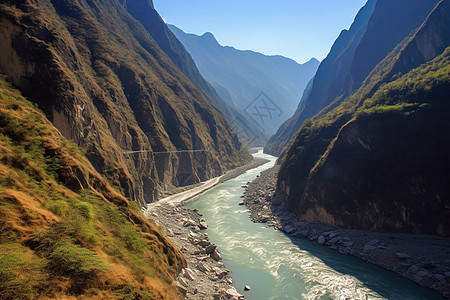 峡谷河流风景图片