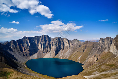 山脉小湖景观图片