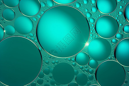 绿松石绿色抽象背景气泡设计图片