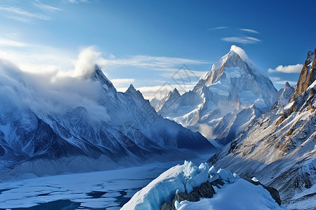 冰山上的景色图片