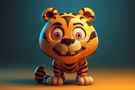 老虎的3D卡通角色图片