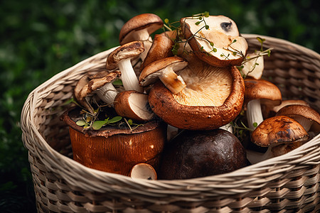准备烹饪的蘑菇图片