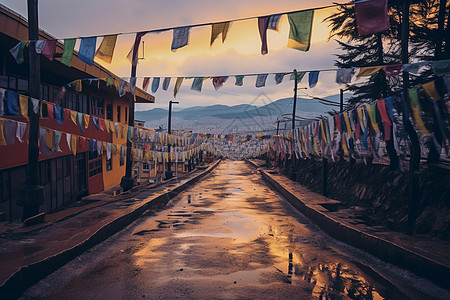 西藏地区的街头景观图片
