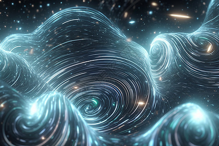 抽象曲线波浪背景图片