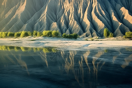 山脚下的火山风景图片