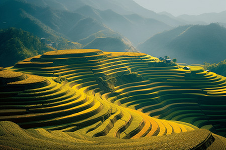 自然梯田风景图片