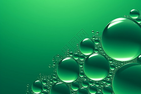 抽象气泡液体绿色背景图片
