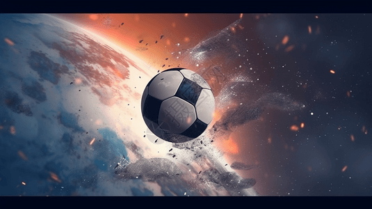 宇宙中的足球图片