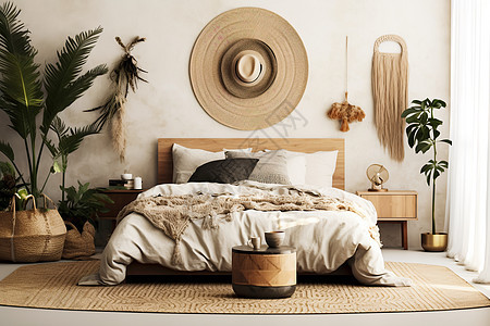 现代波西米亚风格的卧室图片
