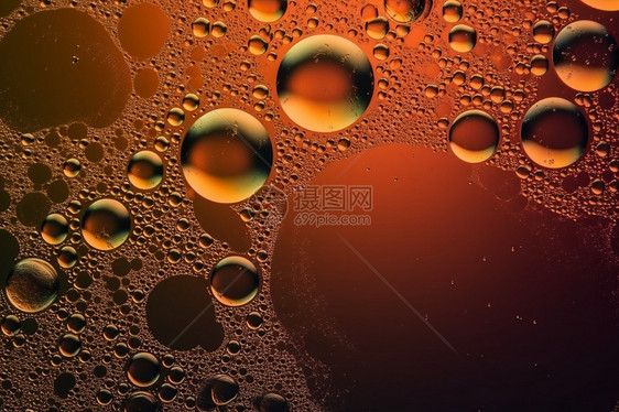 深橙色抽象背景与气泡图片