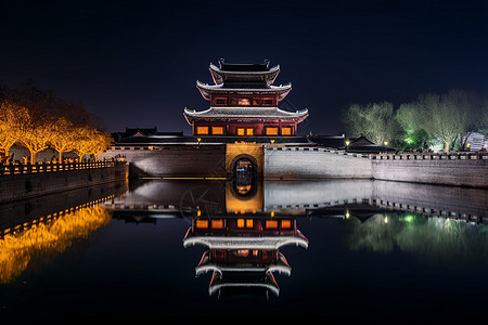 古城建筑夜景图片