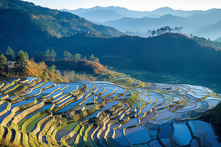 梯田的美丽风景图片