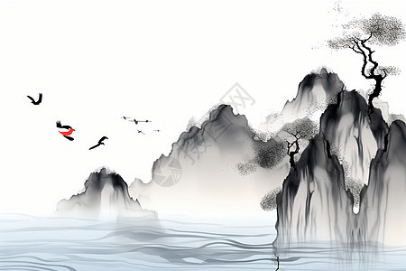 中国风山水风景背景图片