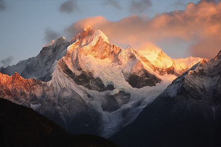 壮观风景户外的雪山背景