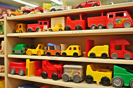 汽车出售商店的玩具汽车背景