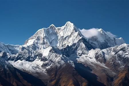 雪覆盖山顶图片