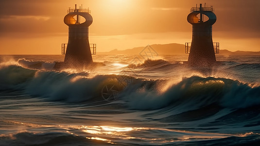 强大的海洋涡轮机图片