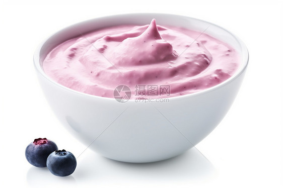 粉红色的蓝莓酸奶图片