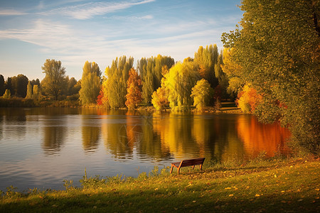 秋天的公园景图片
