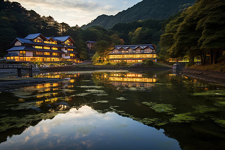 村庄的夜景图片